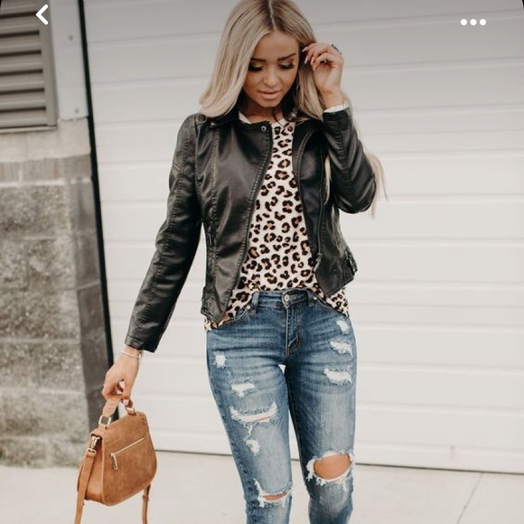 Leopard print long sleeve cotton top - Picture 5 of 6